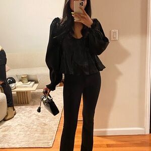 ASTR the Label - Irene Sweetheart Puff Sleeve Peplum Top